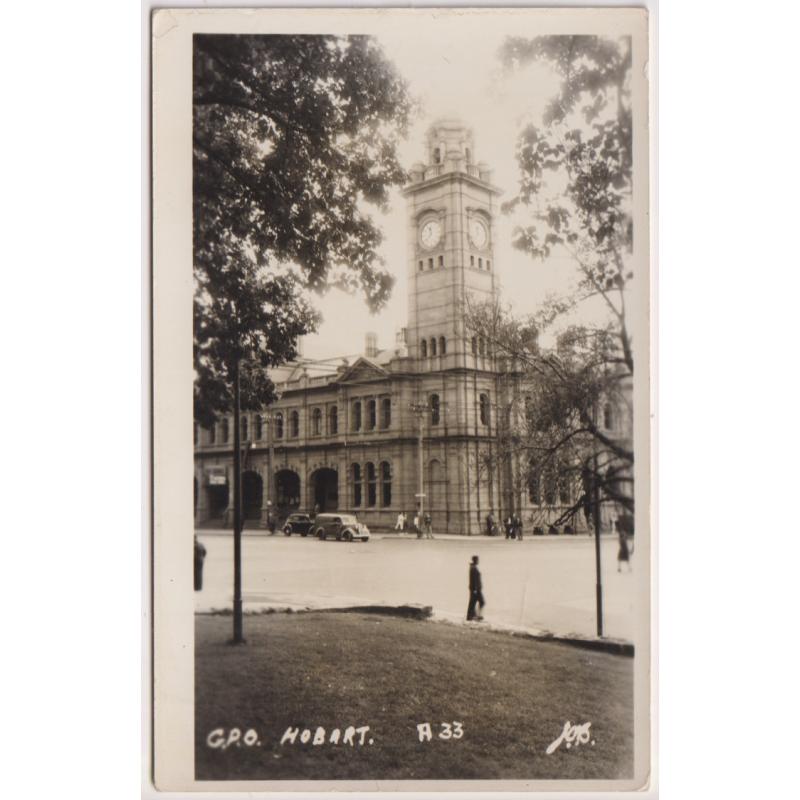Old Sepia Postcard of Hobart GPO